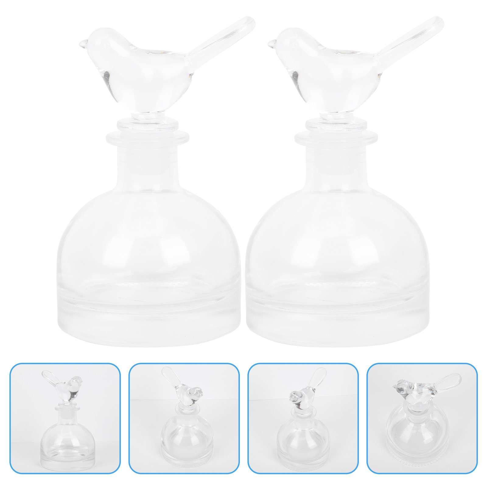 Home Fragrance Perfume - 2 個のガラス香水瓶プレミアムクリア頑丈な家庭用車装飾フレグランス収納アロマセラピーボトル