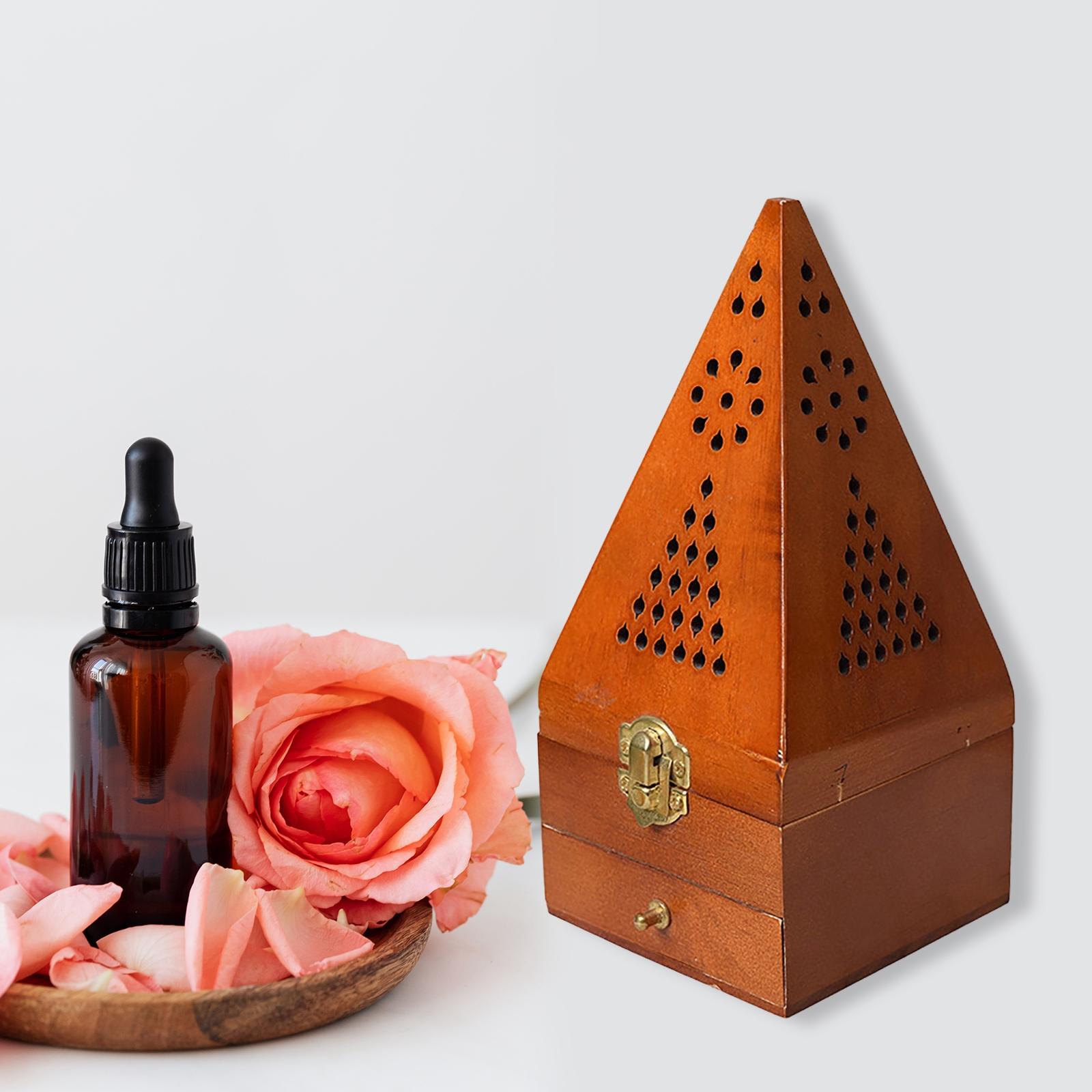 Home Fragrance Gift Box - 木製のお香立て 手作り 灰受け 木箱 新築祝いギフト 素朴なスタイル