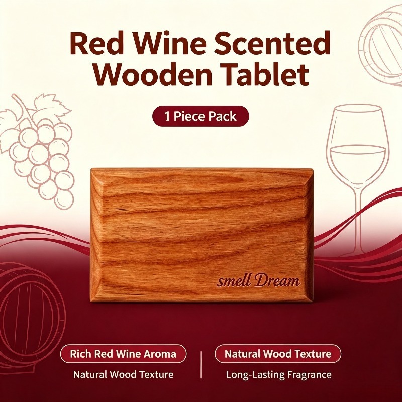 Home Fragrance Red Wine - 車用芳香剤 赤ワインの香り 木製フレグランスタブレット 1個 長持ちする香り 車内装飾品