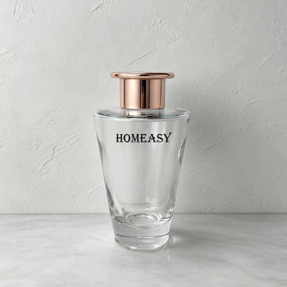 Home Fragrance Reed Diffuser - 200mlリードディフューザーガラスボトル（蓋付き）空のアロマエッセンシャルオイル容器、火を使わないホームフレグランス装飾アクセサリー