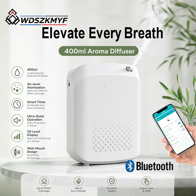 Home Fragrance Electric Diffuser - 新しい家庭用壁掛けアロマディフューザー、電動エッセンシャルオイル芳香機、静音の室内用香りディフューザー