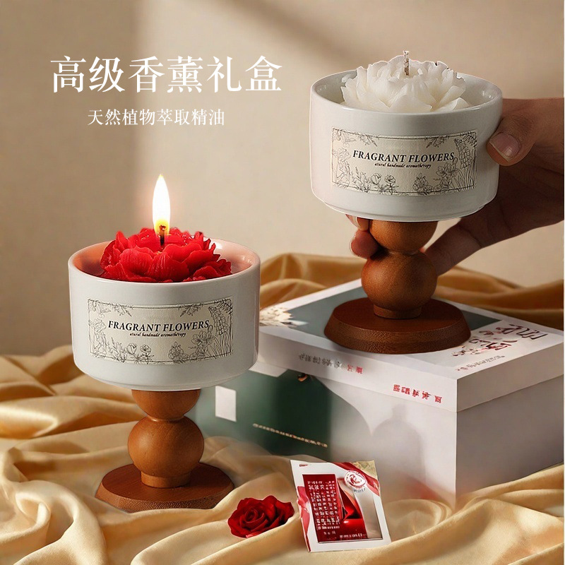 高級椿の香りのキャンドルギフトボックスセット。 長持ちする香 - Home Fragrance Gift Box のレビューと価格