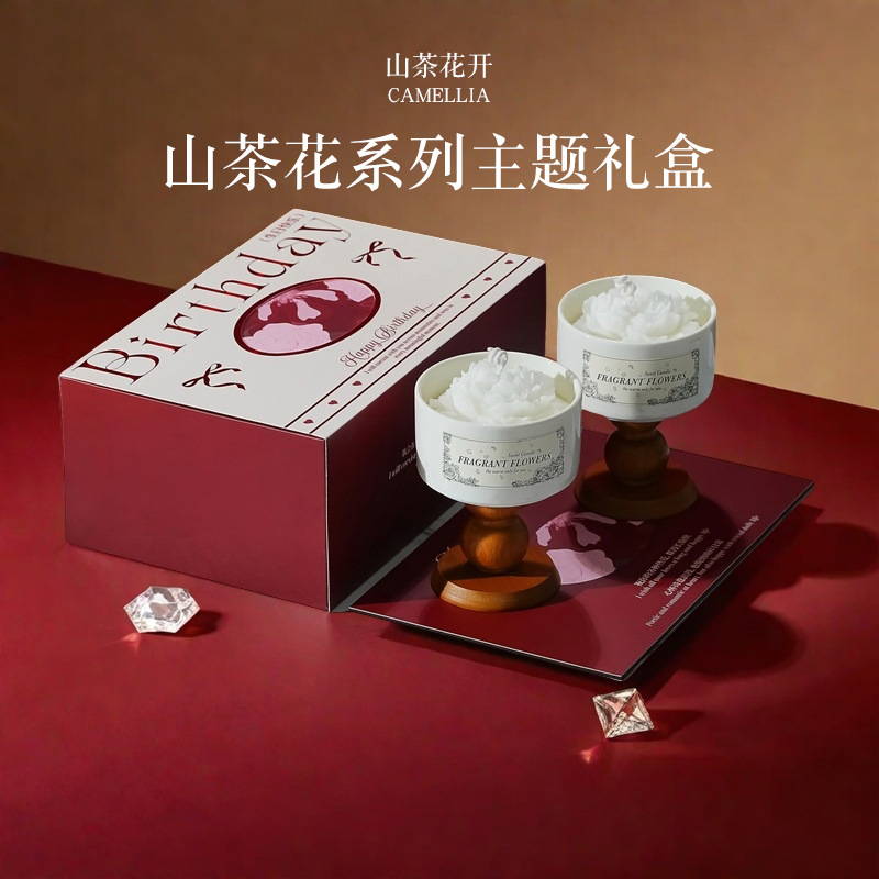 高級椿の香りのキャンドルギフトボックスセット。 長持ちする香 - Home Fragrance Gift Box のレビューと価格