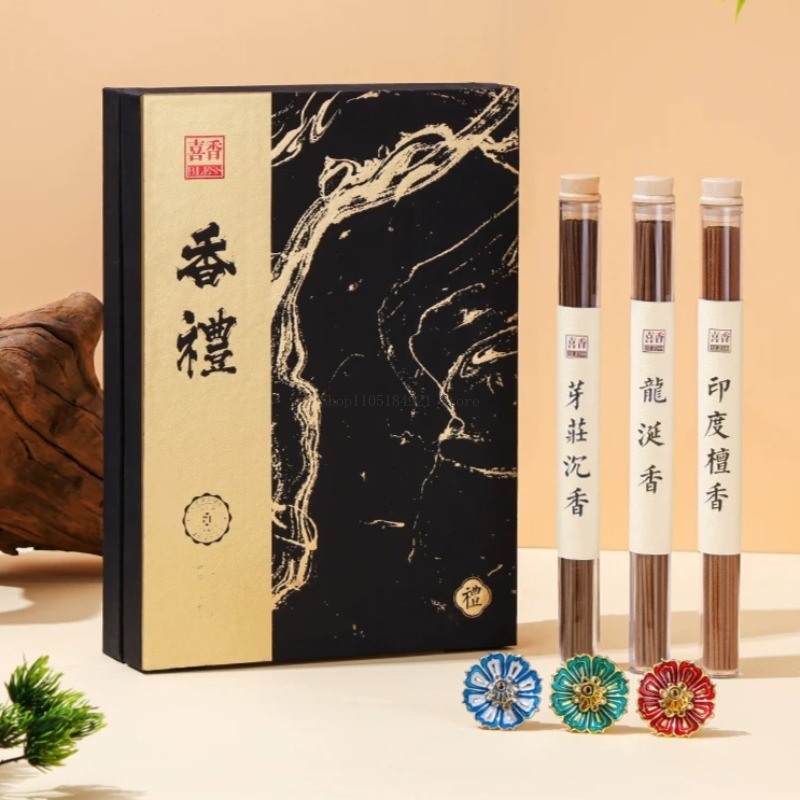 ギフトボックス入り線香セット 天然白檀/沈香/アンバーグリス - Home Fragrance Gift Box のレビューと価格