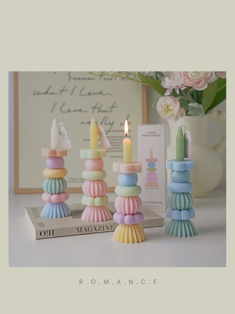 職人技による幾何学模様の重ね香りキャンドル、素敵な香りのルー - Home Fragrance Aroma のレビューと価格