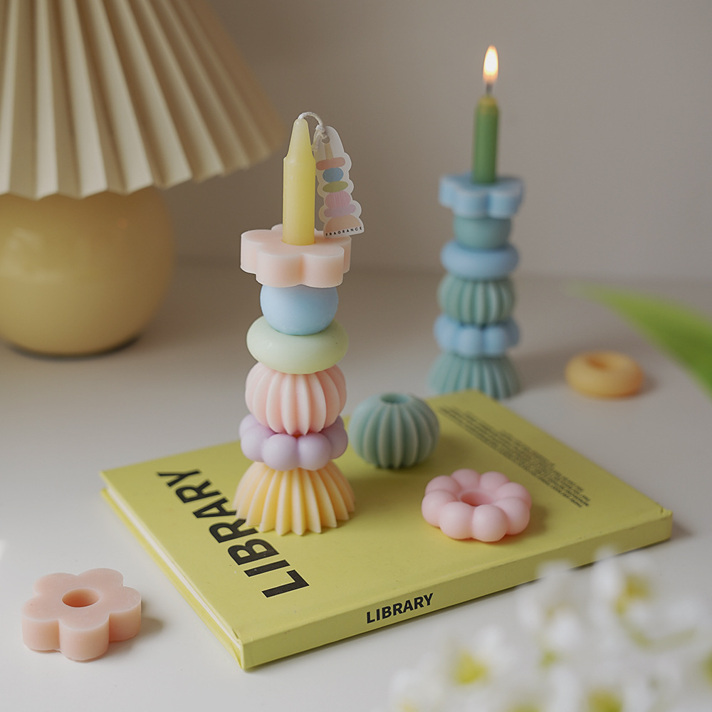 職人技による幾何学模様の重ね香りキャンドル、素敵な香りのルー - Home Fragrance Aroma のレビューと価格